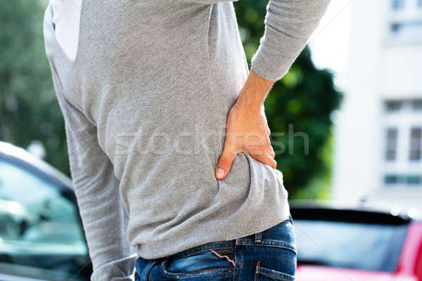 Mann Leiden Rückenschmerzen Ansicht Körper Stock foto © AndreyPopov