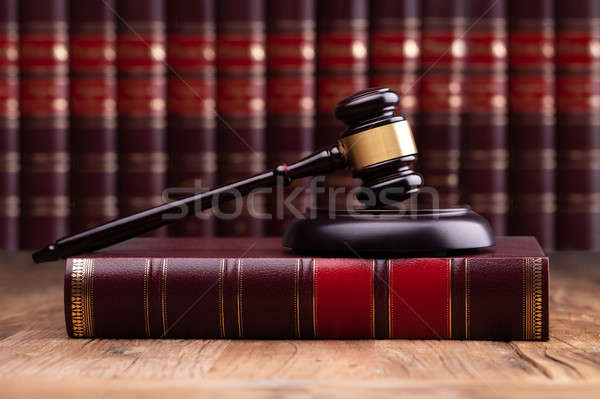 Judge Gavel And Soundboard On Law Book Stock photo © AndreyPopov