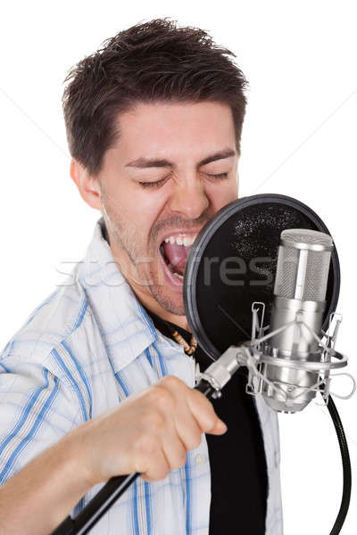 Singer and microphone Stock photo © AndreyPopov