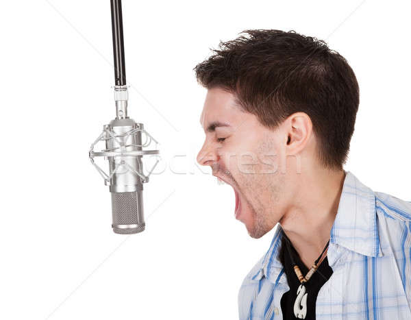 Singer and microphone Stock photo © AndreyPopov