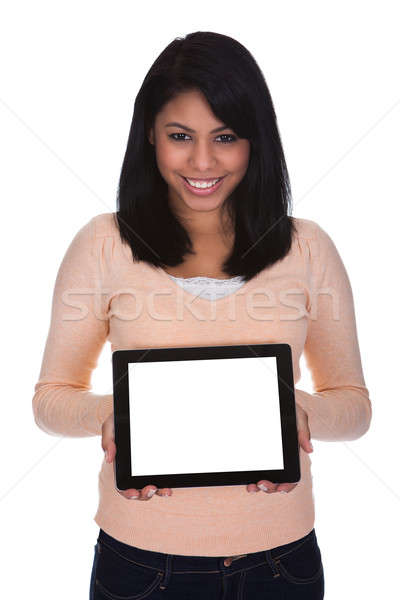 Young Woman Holding Digital Tablet Stock photo © AndreyPopov