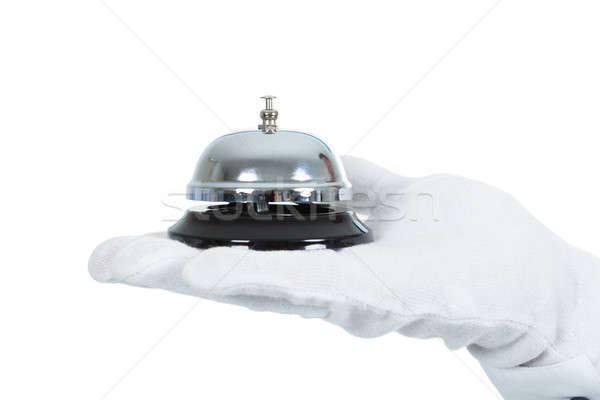 Hand With Service Bell Over White Background Stock photo © AndreyPopov