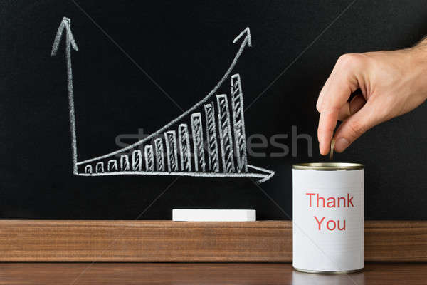 Person Inserting Coin In Thank You Can Stock photo © AndreyPopov