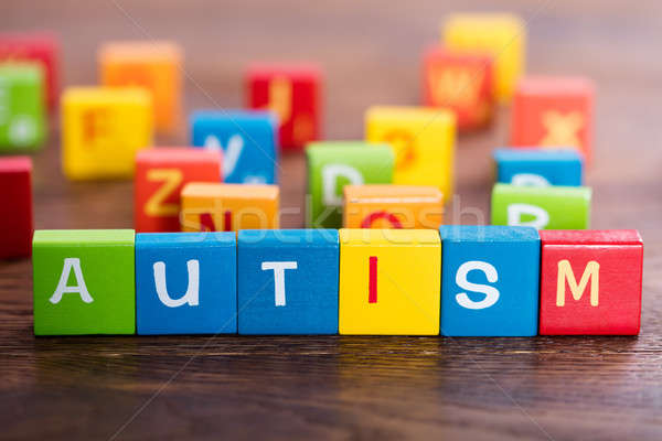 Színes kockák szöveg autizmus asztal orvosi Stock fotó © AndreyPopov