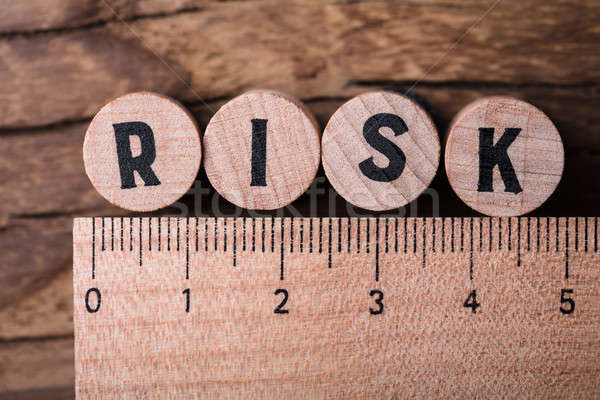 Wooden Blocks With Risk Text And Ruler Stock photo © AndreyPopov