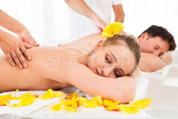 Attractive couple having a massage Stock photo © AndreyPopov