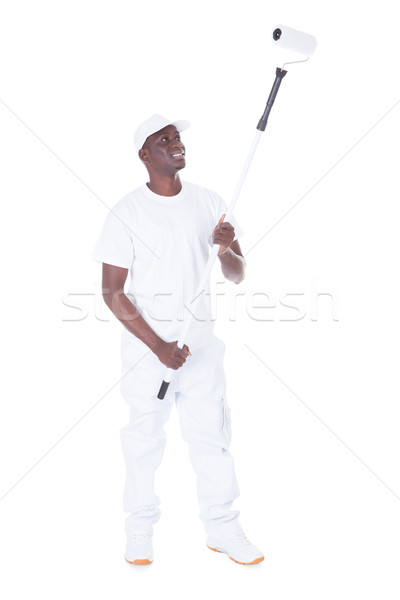 African Painter With Roller Stock photo © AndreyPopov