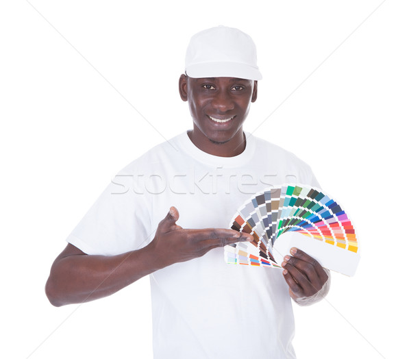 African Painter With Color Swatch Stock photo © AndreyPopov