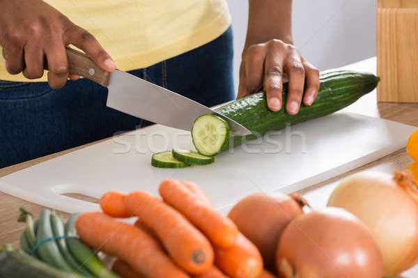 Stock fotó: Nő · tapsolás · zöldségek · konyha · közelkép · kéz