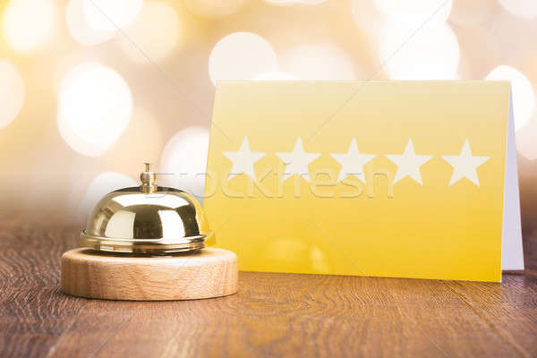 Service Bell Near Five Star Shape Card Stock photo © AndreyPopov