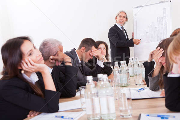 Porträt traurig Business-Team Foto Frau Sitzung Stock foto © AndreyPopov