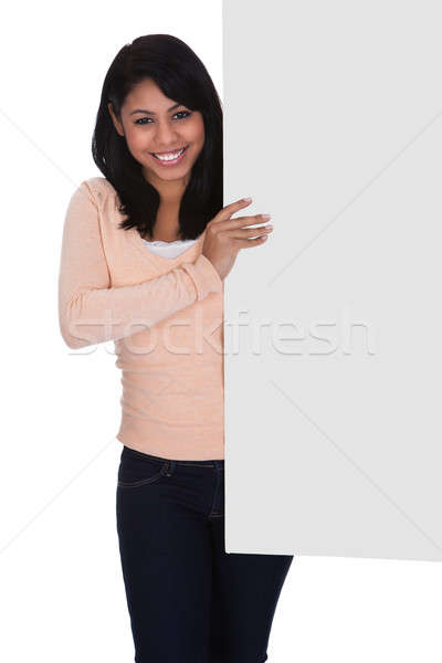 Young Woman Holding Placard Stock photo © AndreyPopov