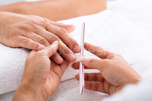 Manicurist Filing Person's Nails Stock photo © AndreyPopov