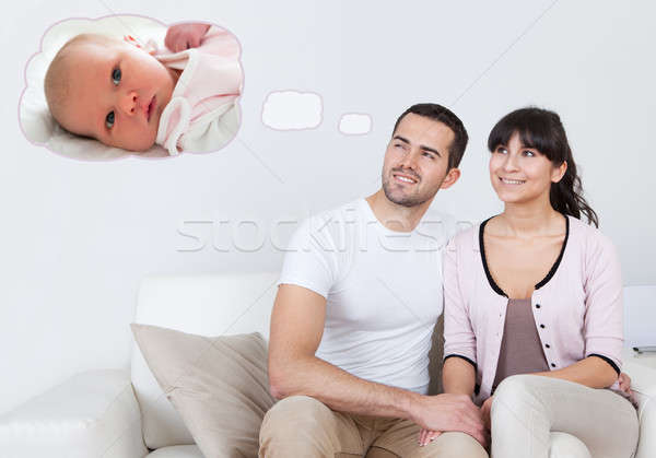 Pár álmodik baba együtt fiatal boldog Stock fotó © AndreyPopov