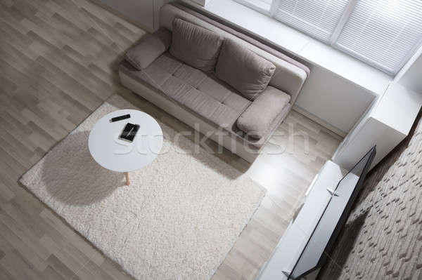 Widoku apartamentu nowoczesne telewizji sofa domu Zdjęcia stock © AndreyPopov