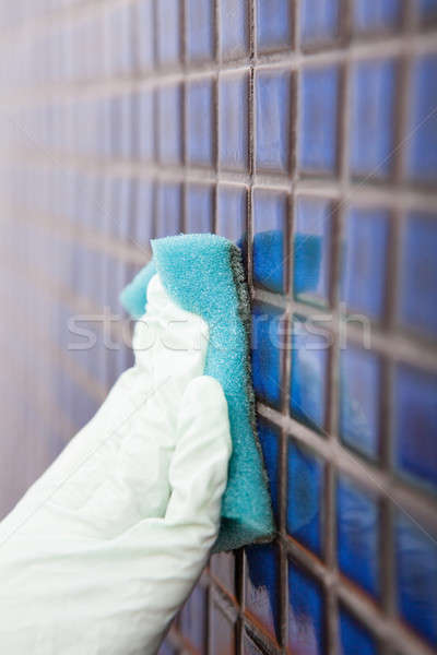 Woman Cleaning Tiles Stock photo © AndreyPopov