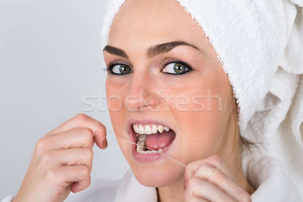 Сток-фото: зубов · халат · женщину · здоровья