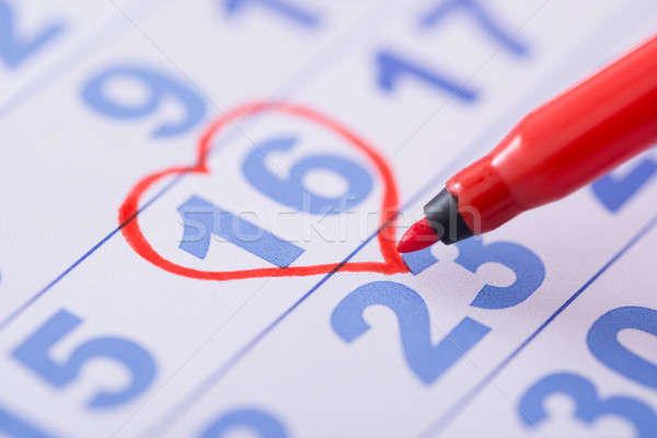 Heart Drawn On Date Stock photo © AndreyPopov