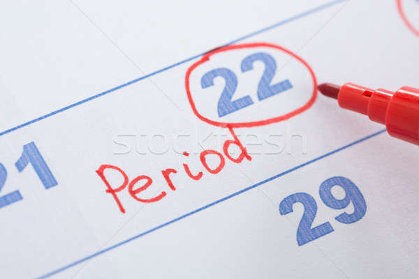 Calendar With Marked Menses Date Stock photo © AndreyPopov