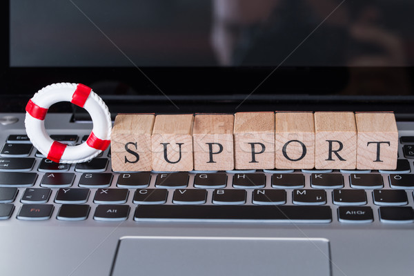 Lifebuoy And Support Blocks On Laptop Stock photo © AndreyPopov