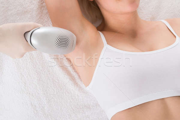 Foto stock: Mujer · láser · tratamiento · spa · primer · plano