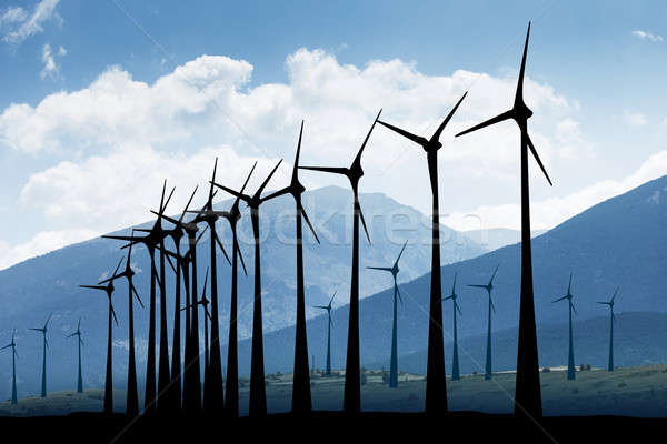 Windmill In A Farmland Stock photo © AndreyPopov