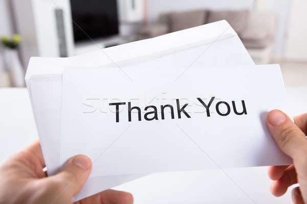 Person Holding Thank You Card Stock photo © AndreyPopov