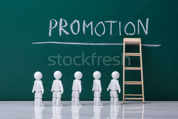 Human Figures Standing In Front Of Wooden Ladder Stock photo © AndreyPopov