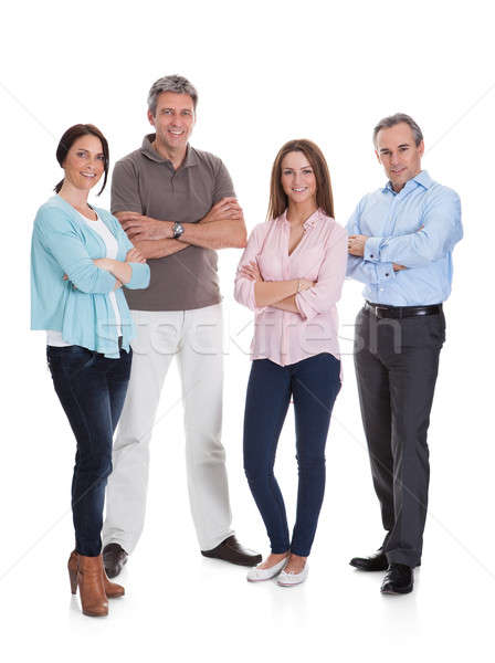 Groupe heureux gens d'affaires isolé blanche femme [[stock_photo]] © AndreyPopov