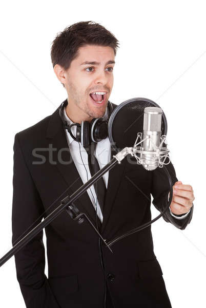 Singer and microphone Stock photo © AndreyPopov