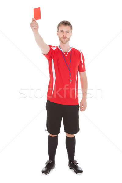 Retrato árbitro vermelho cartão Foto stock © AndreyPopov