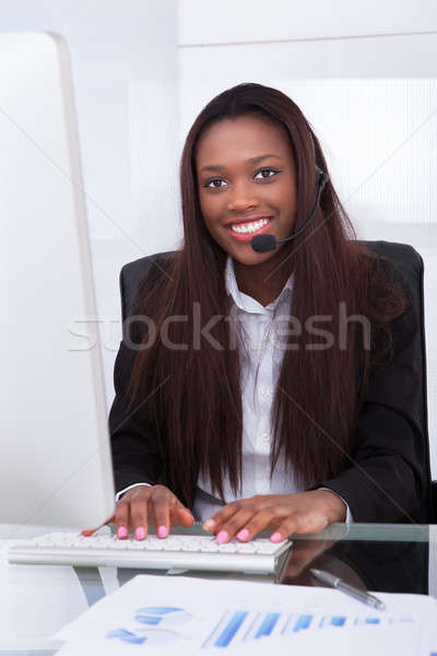 Servicio al cliente representante de trabajo escritorio oficina retrato Foto stock © AndreyPopov