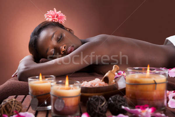Woman Relaxing At Beauty Spa Stock photo © AndreyPopov