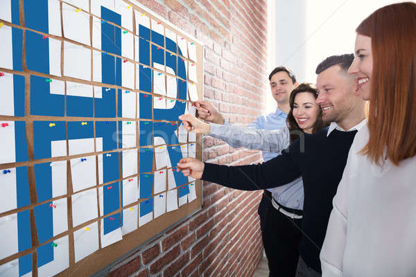 Hr Text Made With Adhesive Notes Stock photo © AndreyPopov