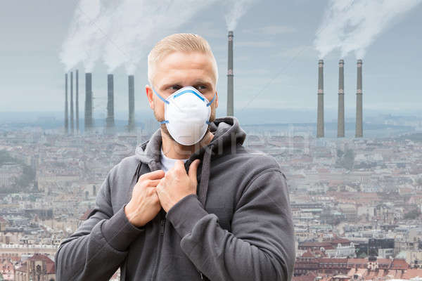 Man Wearing Pollution Mask Stock photo © AndreyPopov