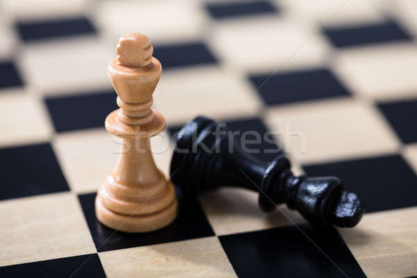 König Schachfigur Schach Spiel zwei Holz Stock foto © AndreyPopov