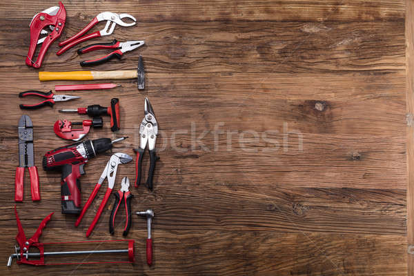 Elevated View Of Various Worktools Stock photo © AndreyPopov