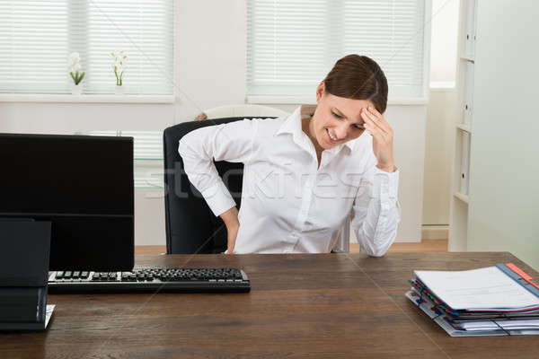 女性実業家 腰痛 頭痛 小さな オフィス ストックフォト © AndreyPopov
