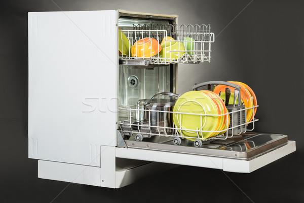食器洗い機 孤立した グレー フル 技術 ストックフォト © AndreyPopov
