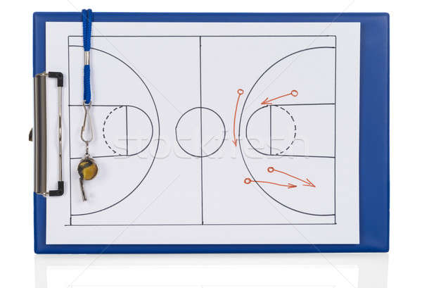 Pfeifen Fußball Taktik Diagramm Papier isoliert Stock foto © AndreyPopov