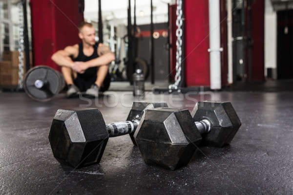 Close-up Of A Pair Of Dumbbell Stock photo © AndreyPopov
