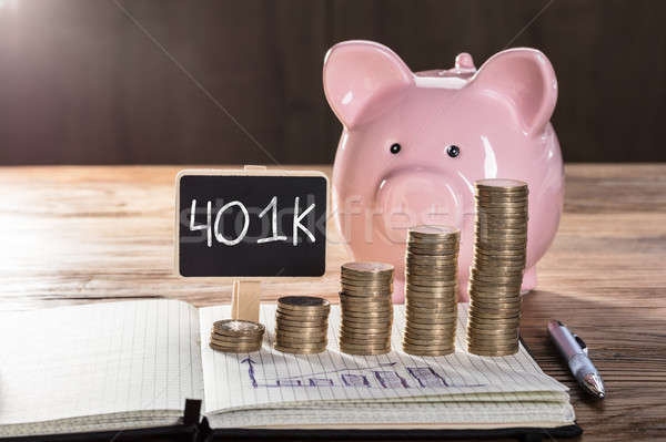 401k On Small Blackboard Showing Increasing Profit Concept Stock photo © AndreyPopov