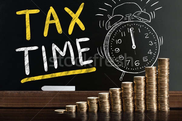 Stock photo: Tax Time Concept On Blackboard