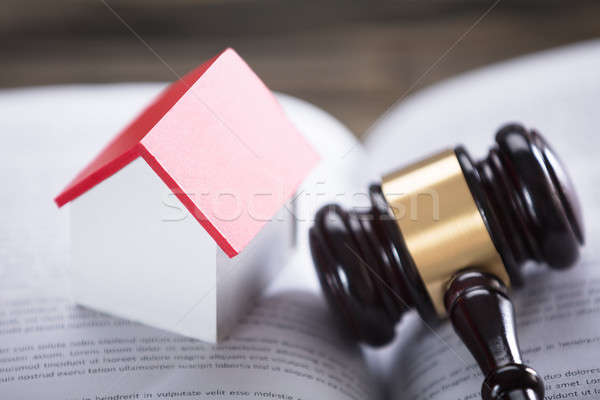 House Model And Gavel On Law Book Stock photo © AndreyPopov