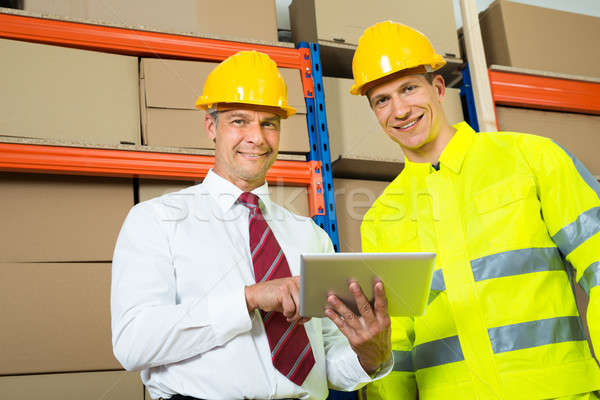 Portrait Of Happy Warehouse Worker And Manager Stock photo © AndreyPopov