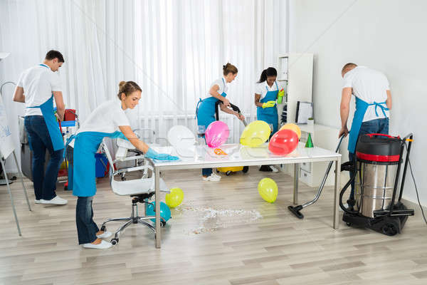 Foto stock: Limpeza · escritório · festa · grupo · masculino · feminino