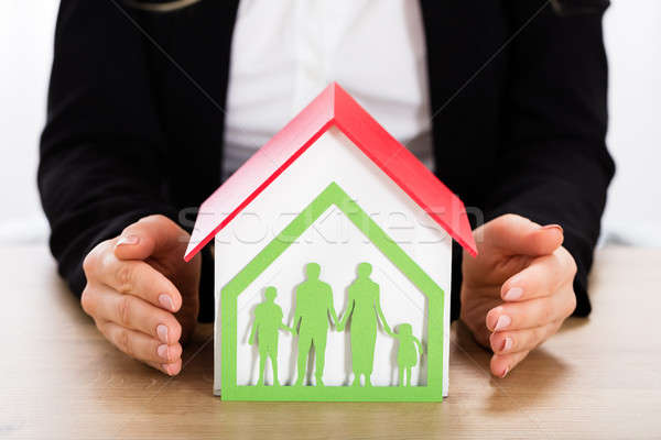 House Model With Papercut Family House Stock photo © AndreyPopov