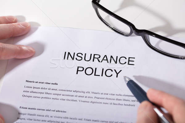 Person's Hand Over Insurance Policy Form Stock photo © AndreyPopov