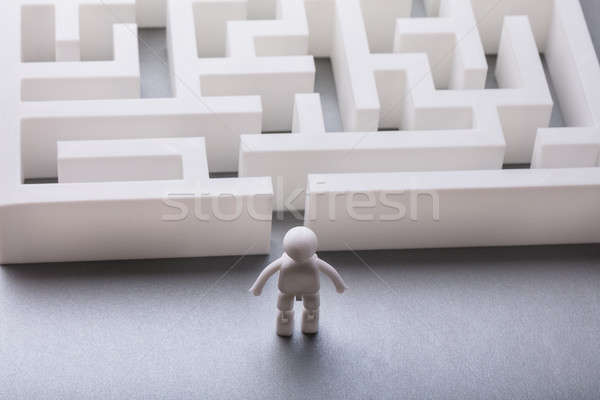 Human Figure Standing Outside Maze Entrance Stock photo © AndreyPopov