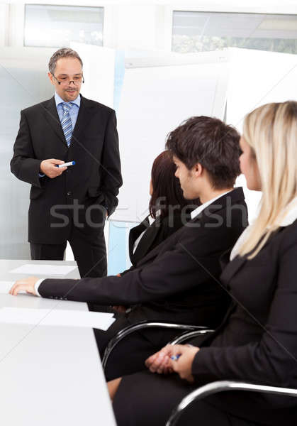 Stock foto: Gruppe · Geschäftsleute · Präsentation · Büro · Frauen · Arbeit